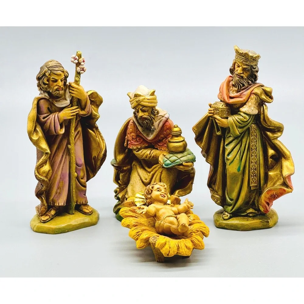 Fontanini Nativity Baby Jesus Wise Men Figurine 4 Piece Italy Vintage Resin